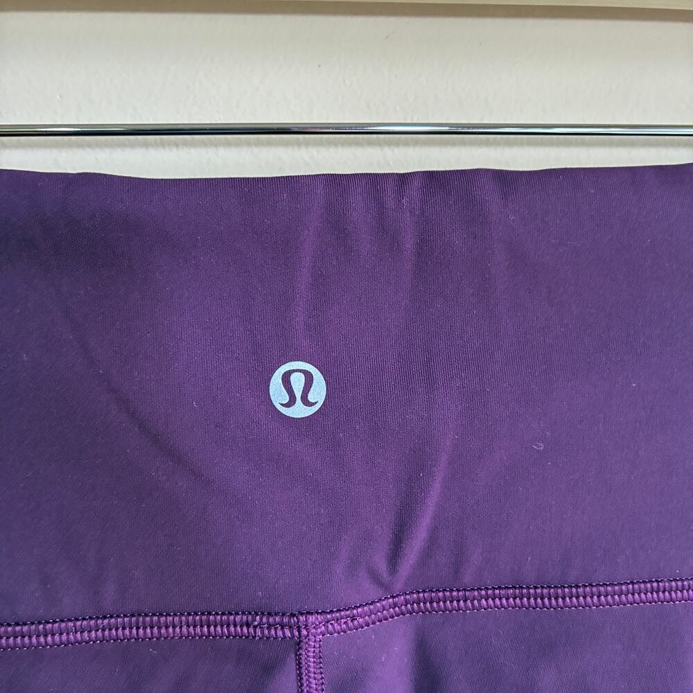Lululemon purple full length leggings mesh panels women's size 10 athletic - Picture 5 of 7